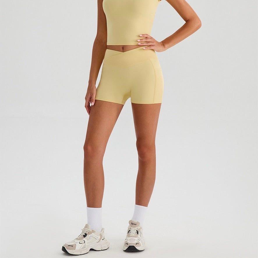 yellow quick dry gym shorts women