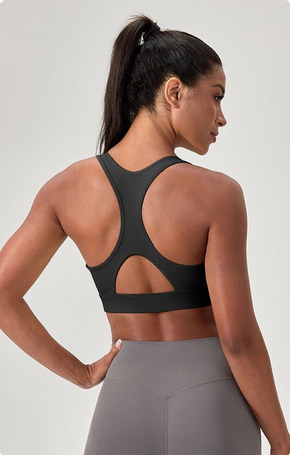black racerback gym bra