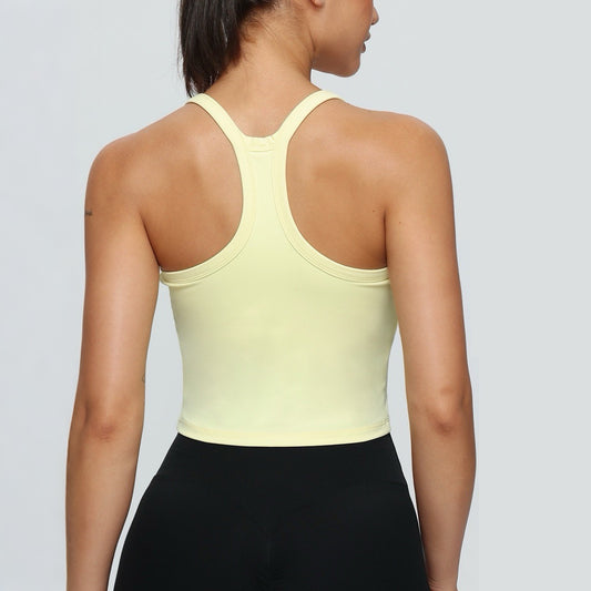 racerback yoga crop top with support