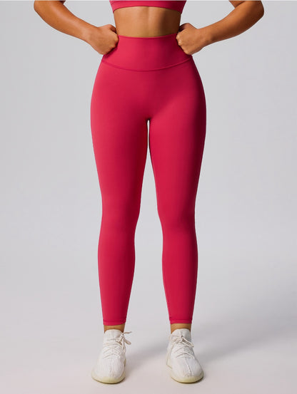red high waist workout leggings
