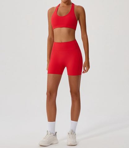 red seamless gym bra
