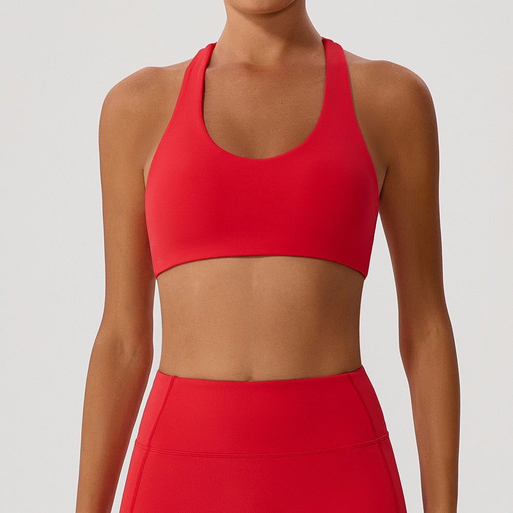red sports bra for women