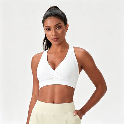 removable cup sports bra white colour