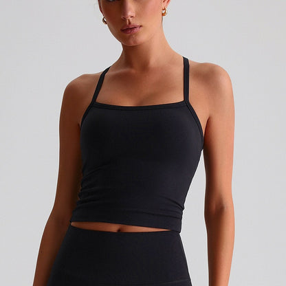 removable pad sports top black