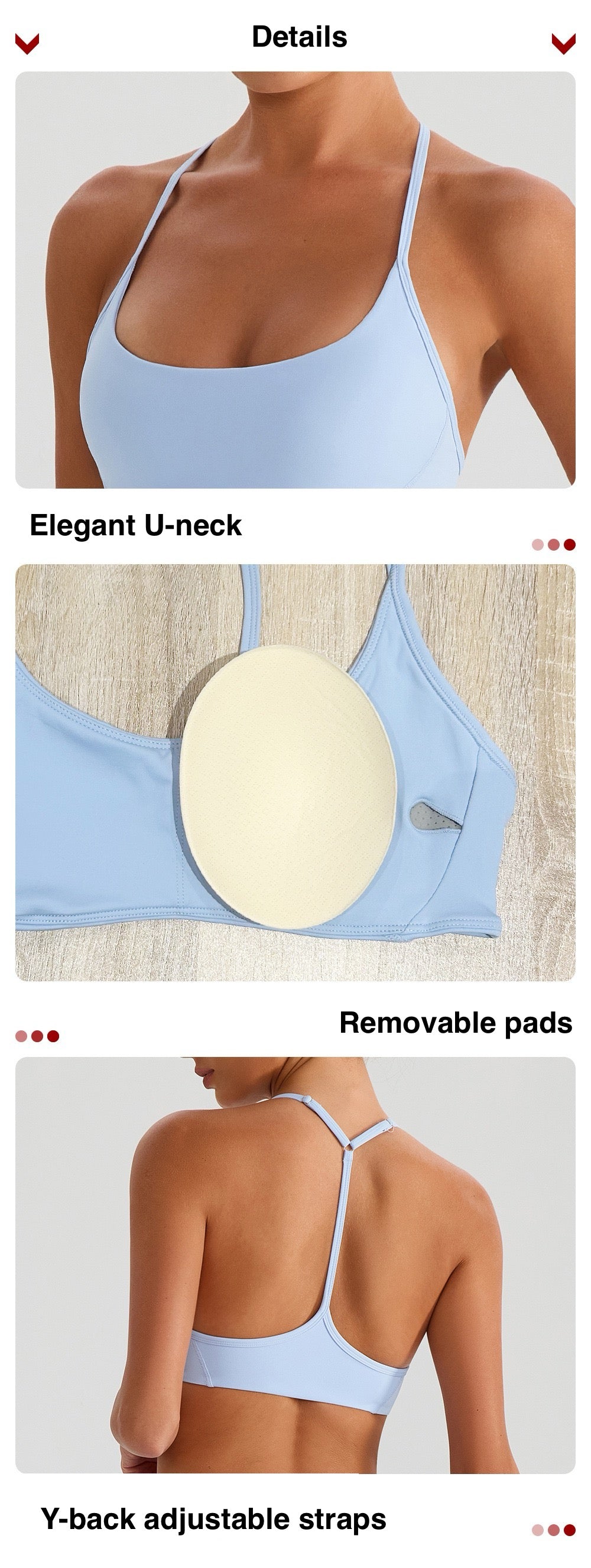 removable pads sports bra