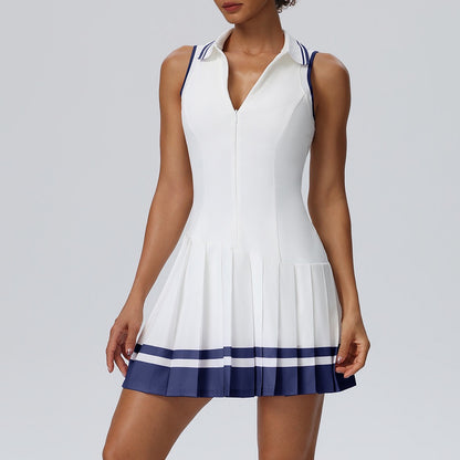 retro tennis dress with front zipper
