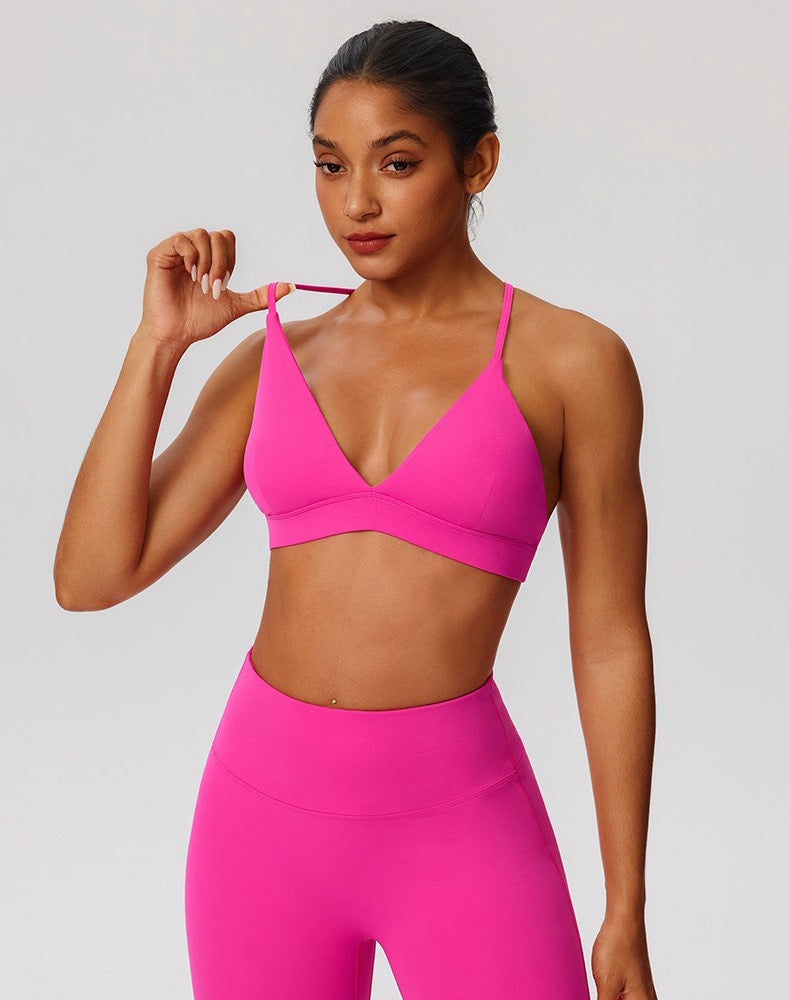 rose red yoga bra