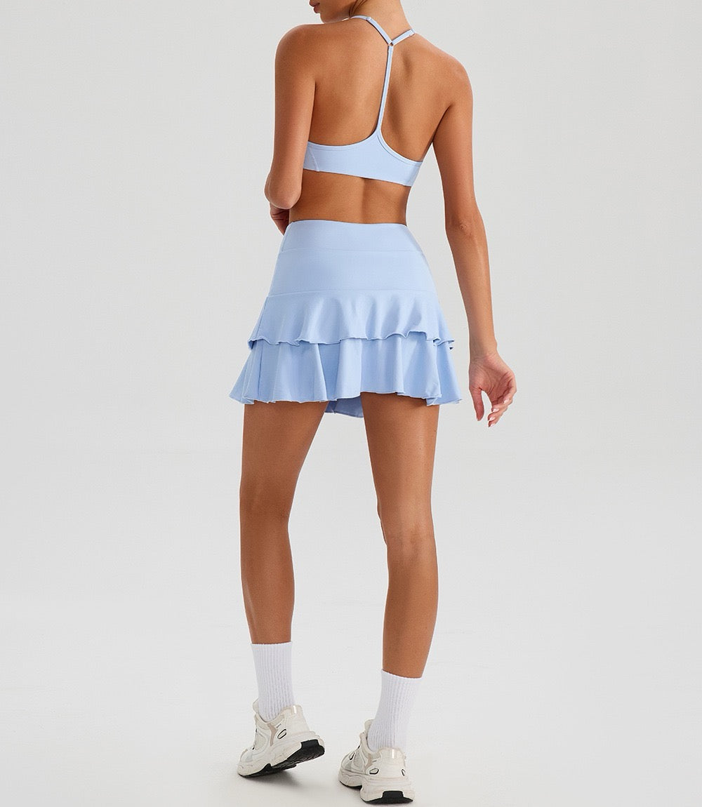 ruffle sports skirt blue colour
