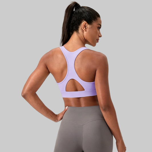 purple running sports bra women