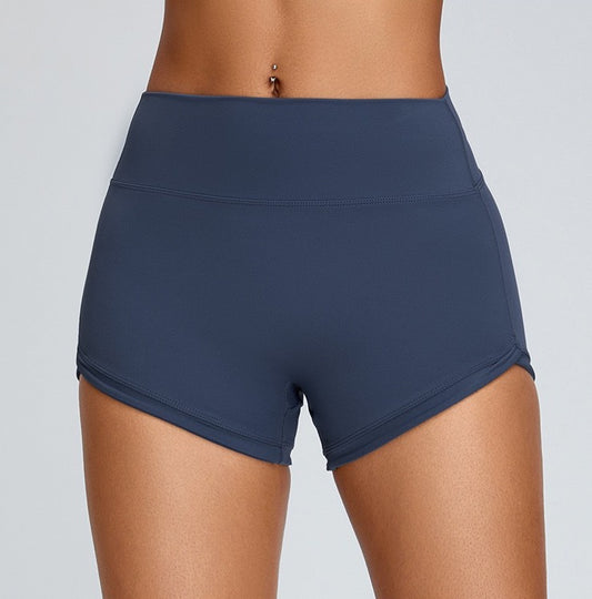 navy blue scrunch bum short shorts for women