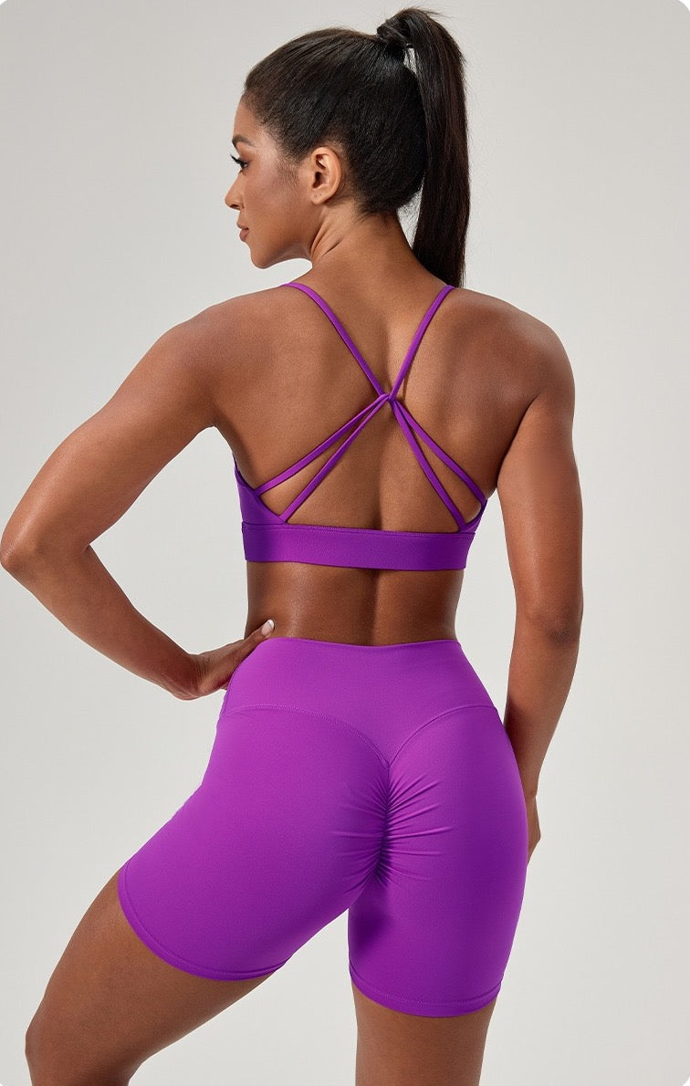 scrunch bum shorts purple 