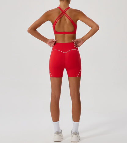 sculpt and lift biker shorts red