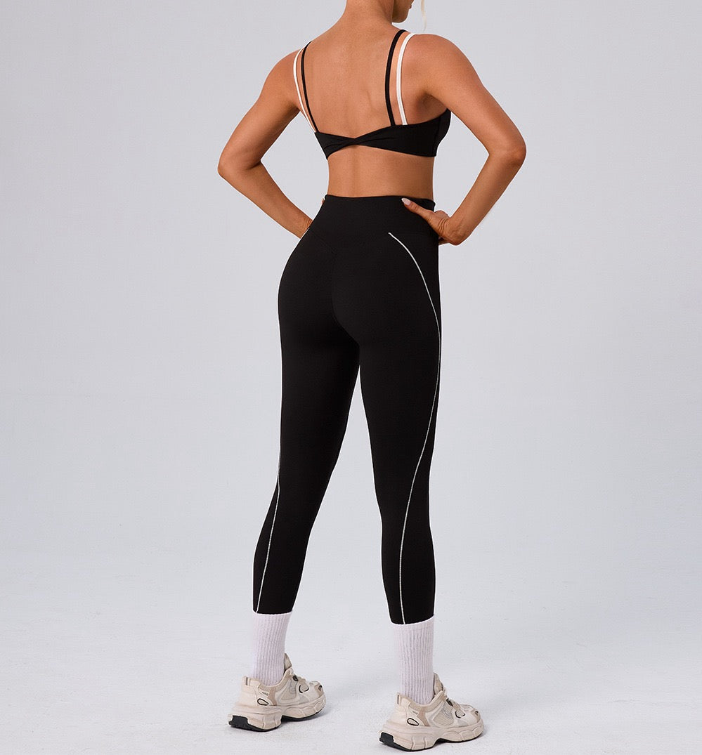 sculpting fit black leggings for women