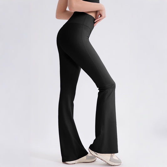 black sculpting flare workout pants