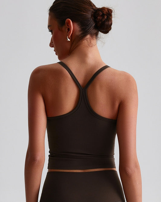 seamless Y-back activewear brown