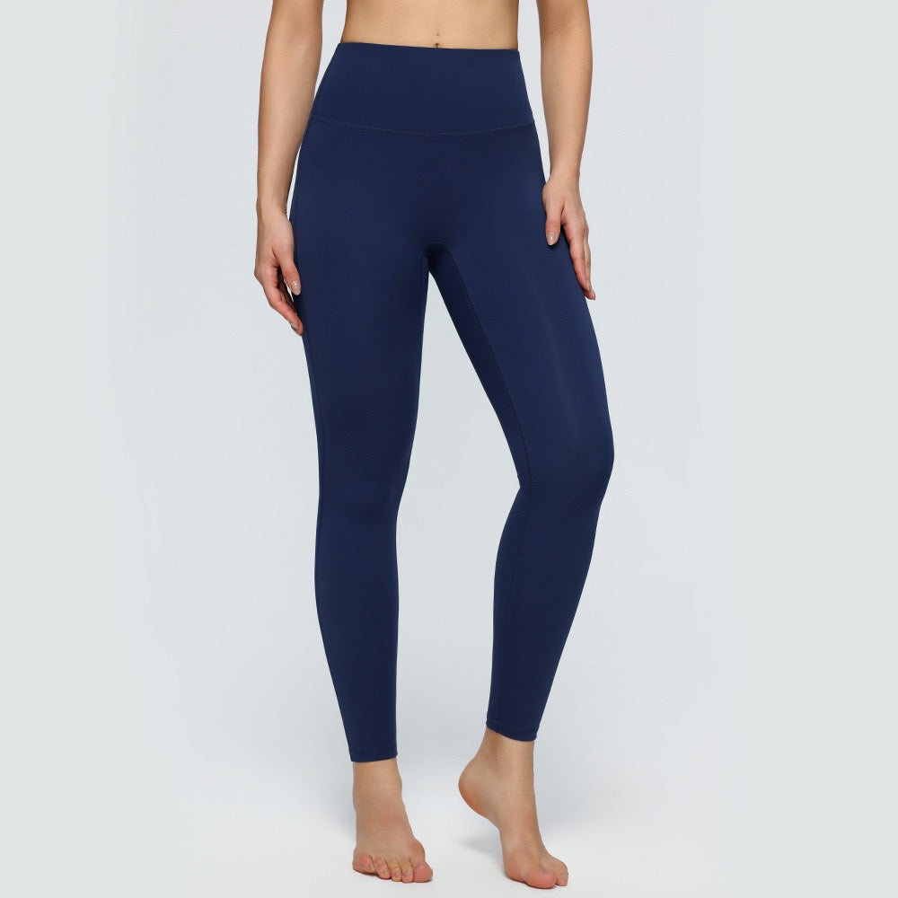 navy blue seamless athleisure leggings