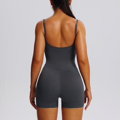 neutral colour gym jumpsuit for women