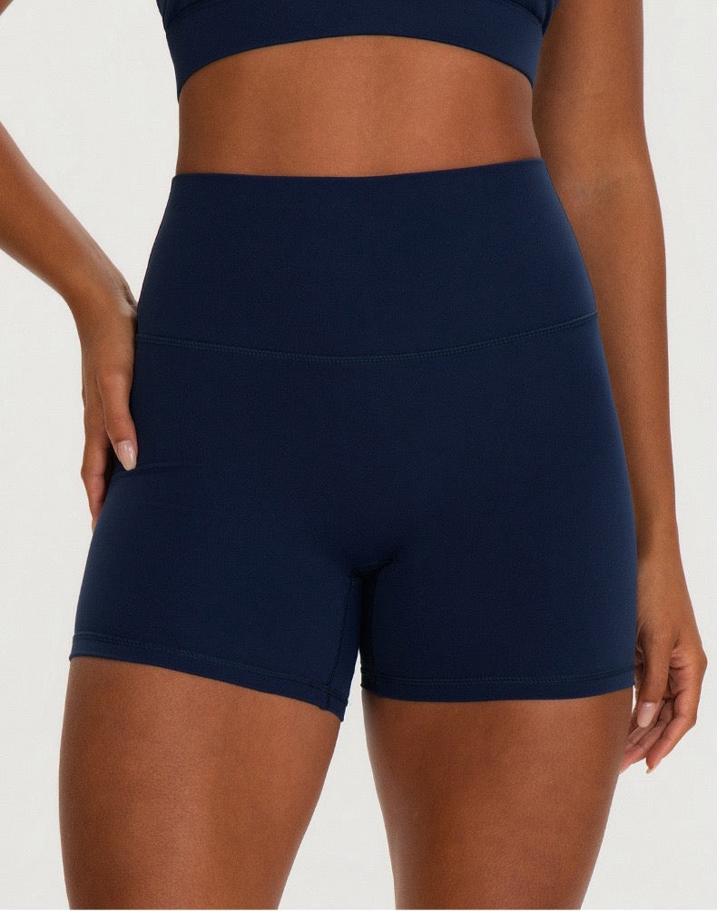 seamless navy biker shorts women