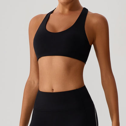 seamless workout bra black