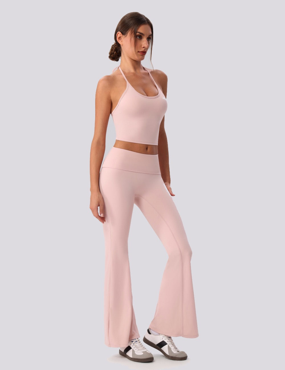 pink yoga top for hot weather