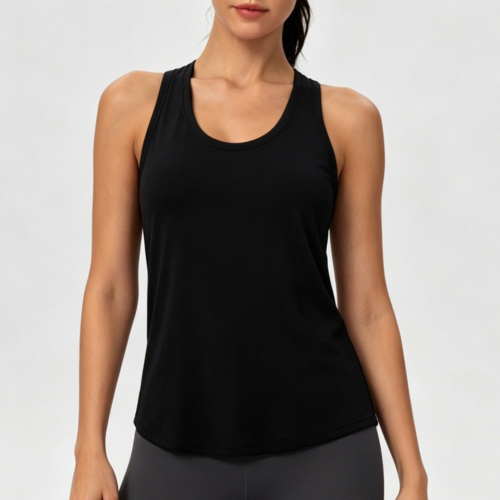 black yoga top women