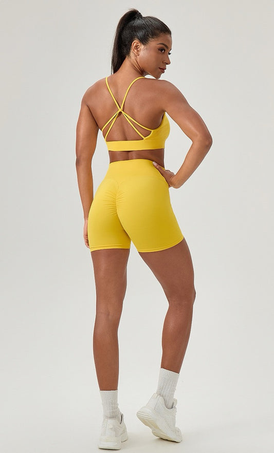 yellow shaping shorts women