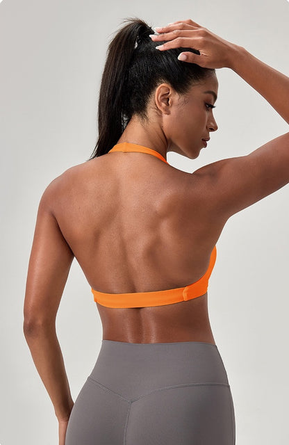 sleek activewear bra orange colour