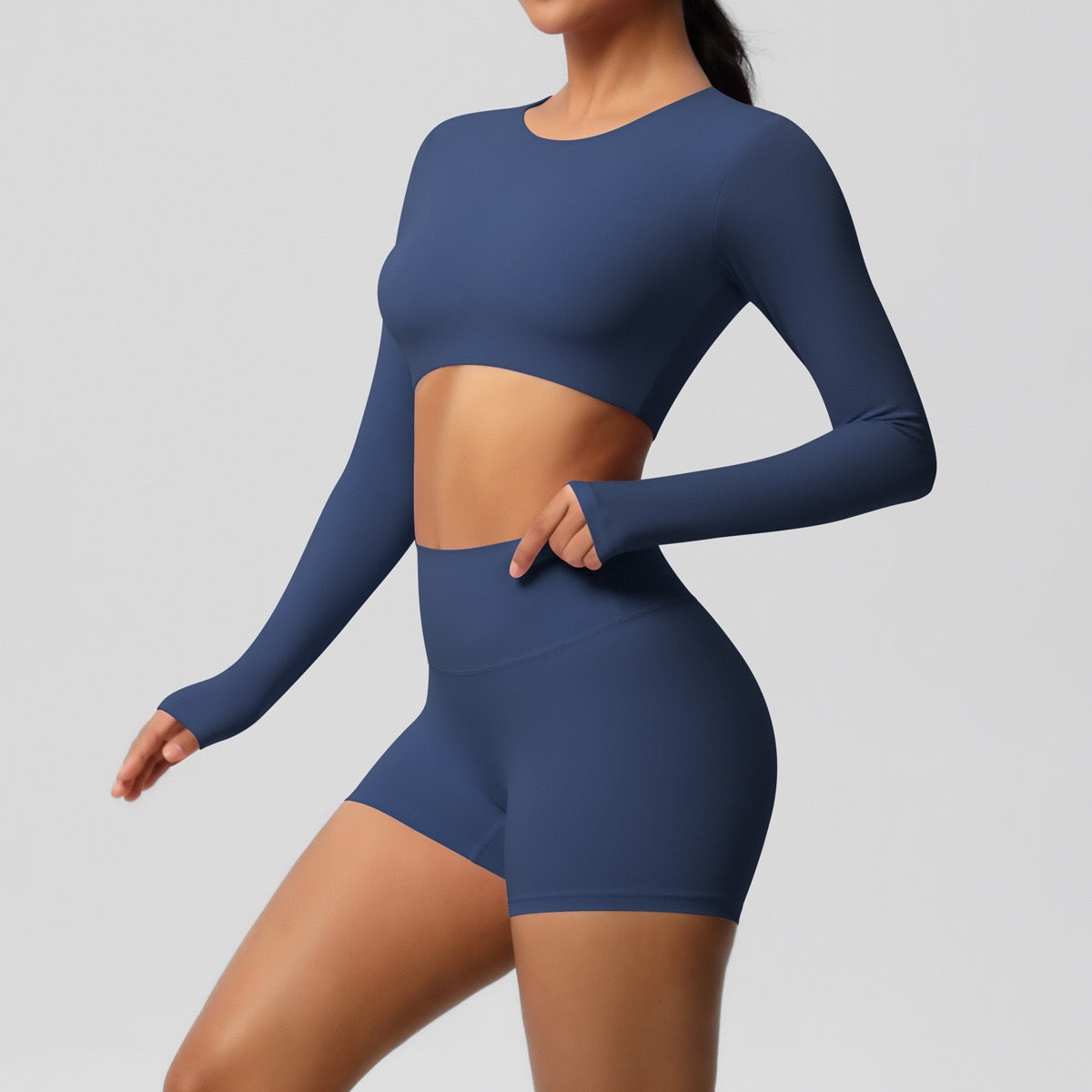 slim fit workout top with removable padding
