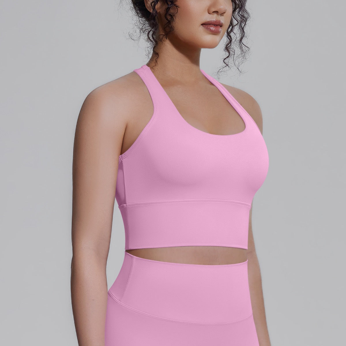 soft pink sports bra top