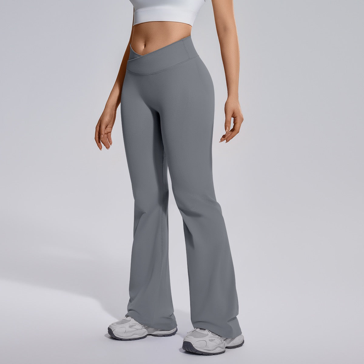 soft stretch yoga pants grey 