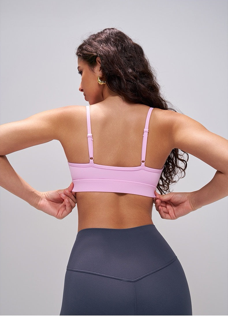 soft touch fitness bra pink