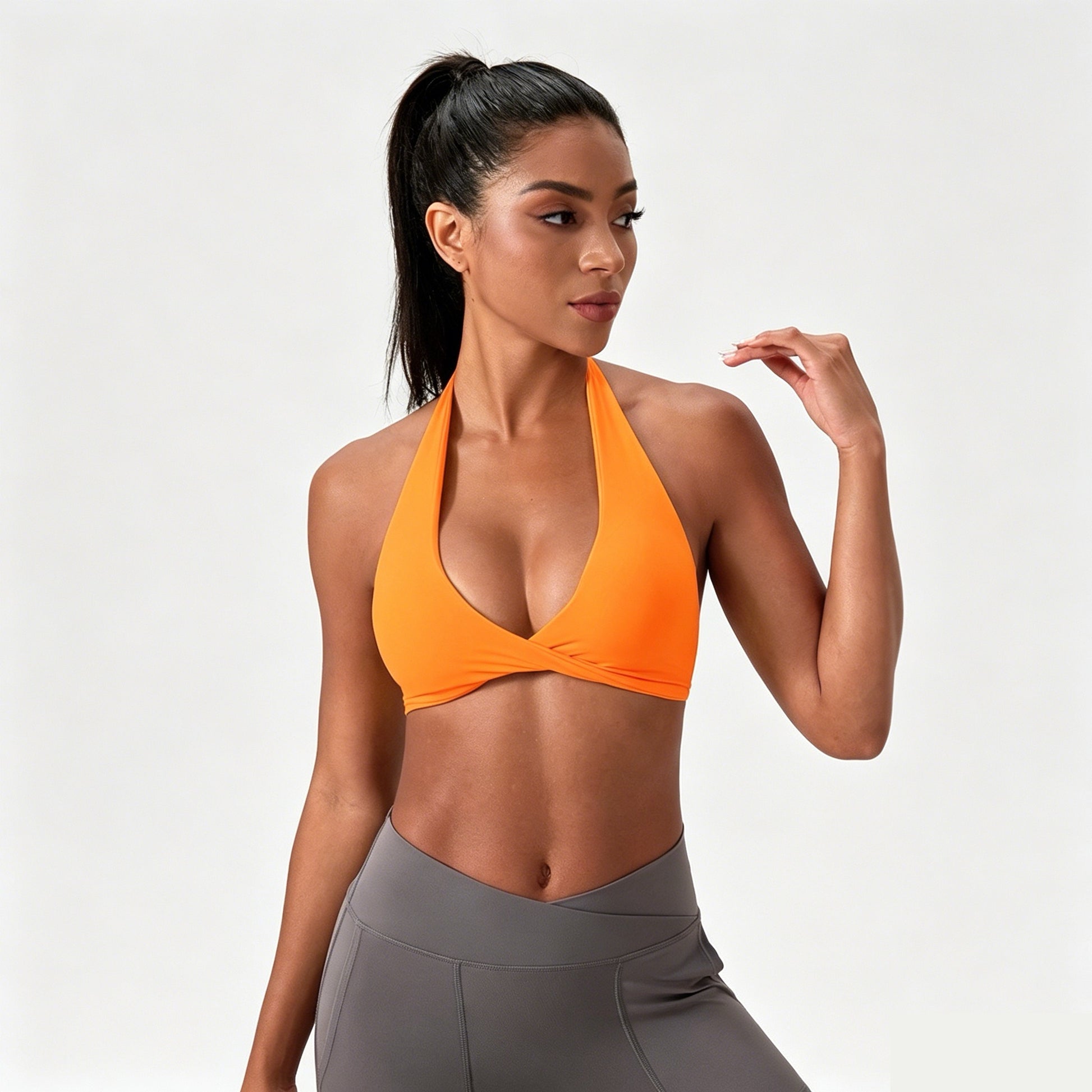 soft touch sports bra orange color