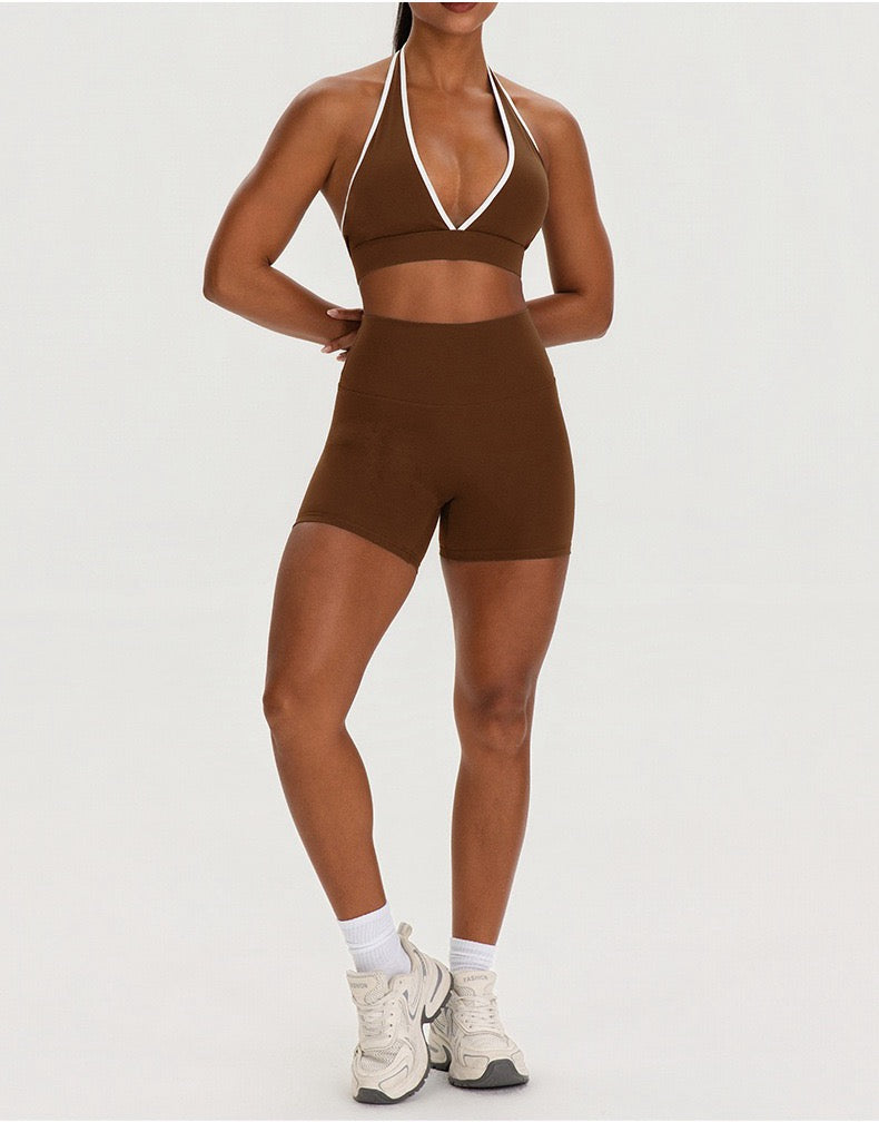 brown sporty matching set for women