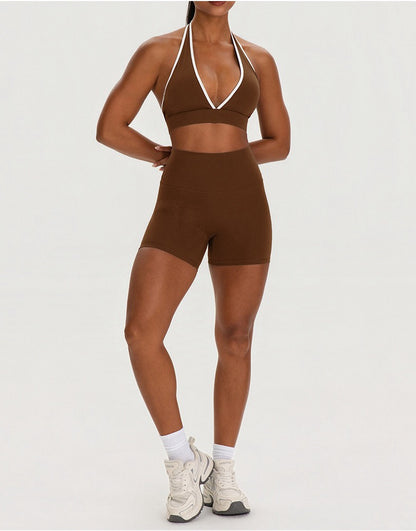 brown sporty matching set for women