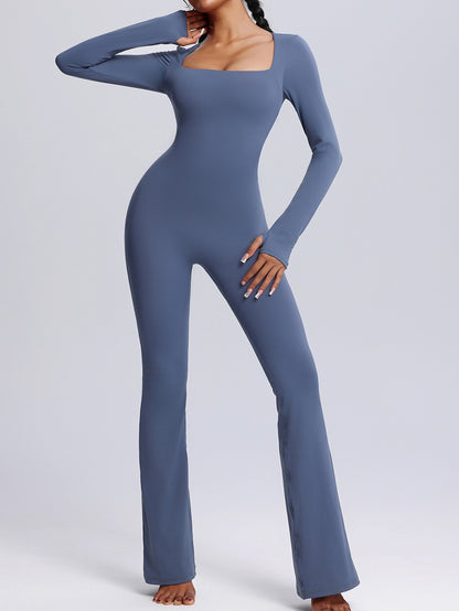 square neck workout jumpsuit for women