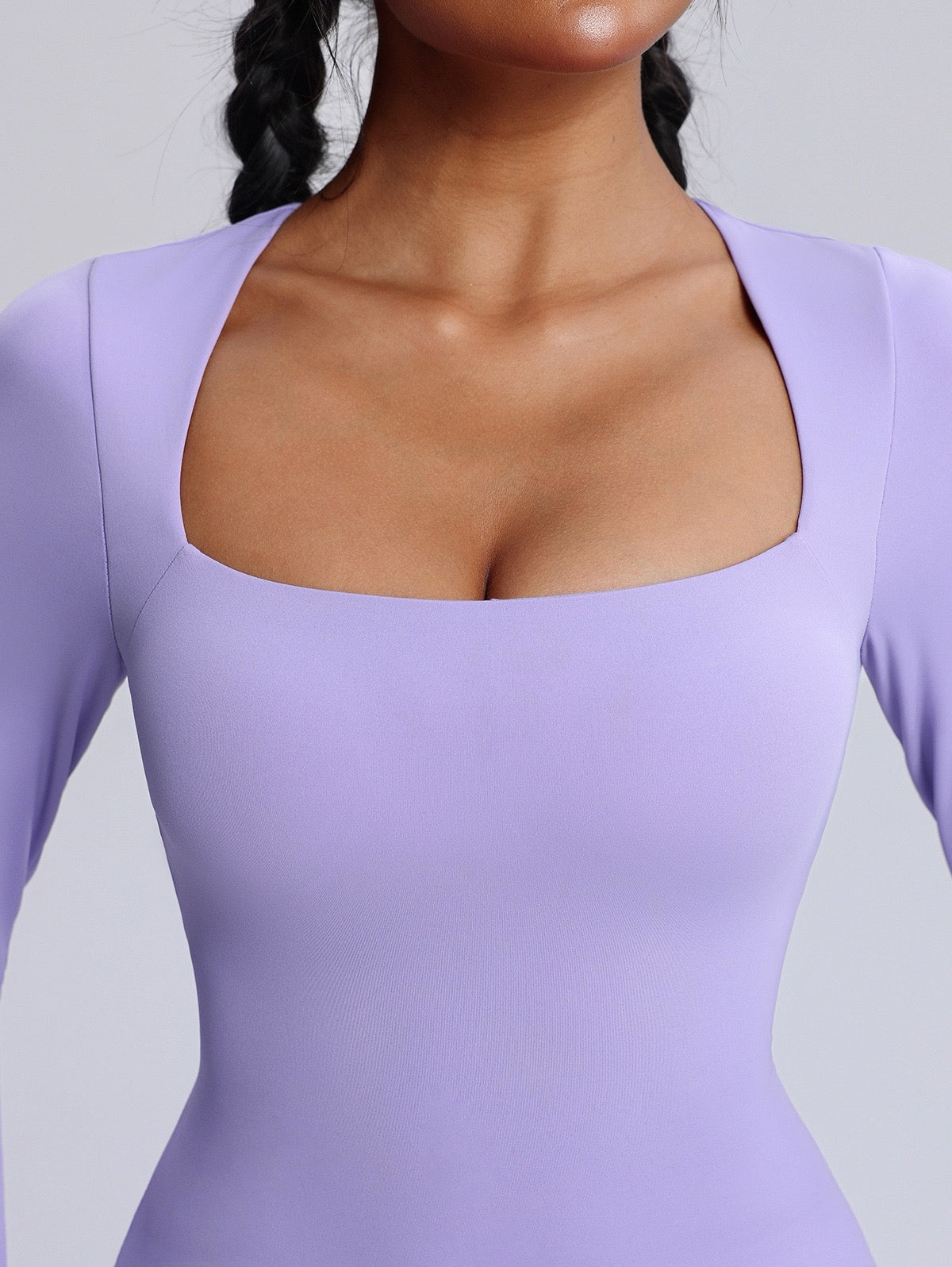 square neckline yoga jumpsuit