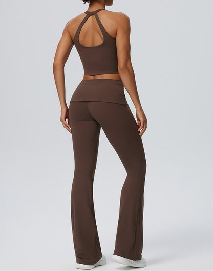 squat proof flare leggings brown