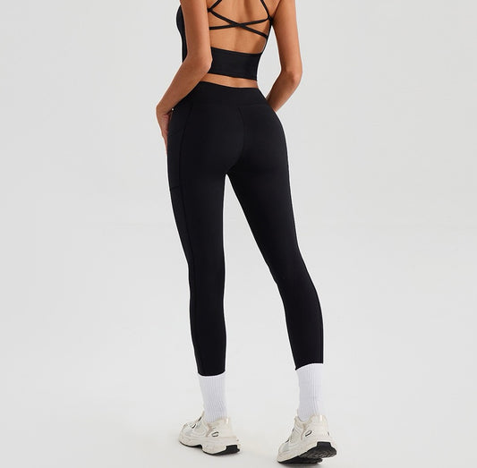 black high waisted workout leggings for women