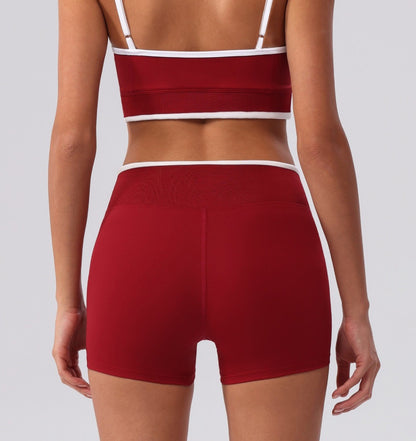 red squat proof shorts women