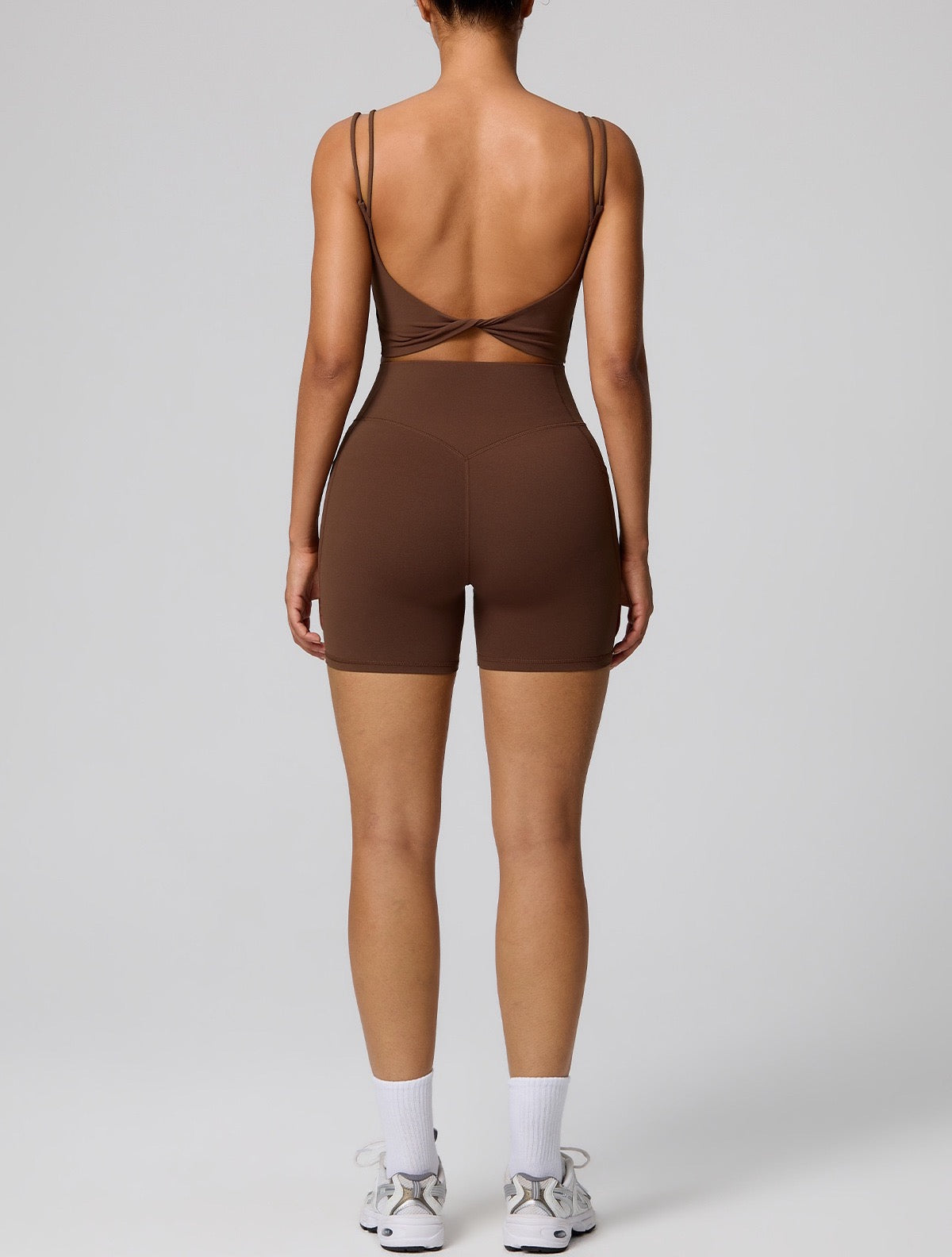 stay put workout shorts brown