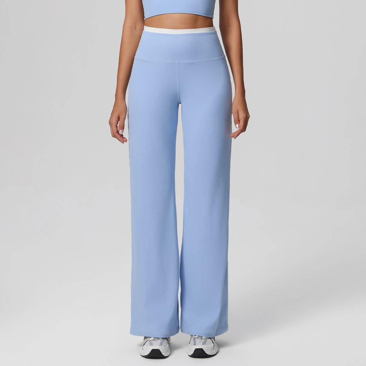 blue straight leg yoga pants