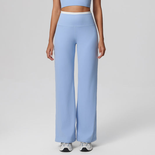 blue straight leg yoga pants