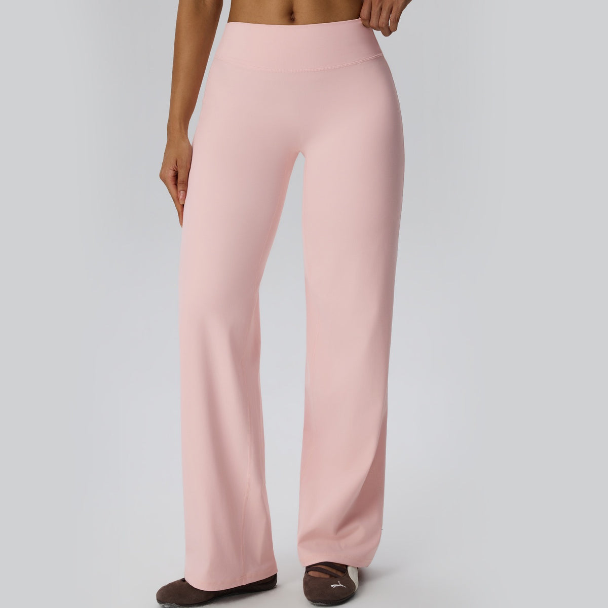 straight yoga pants in pink
