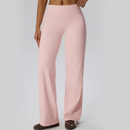 straight yoga pants in pink