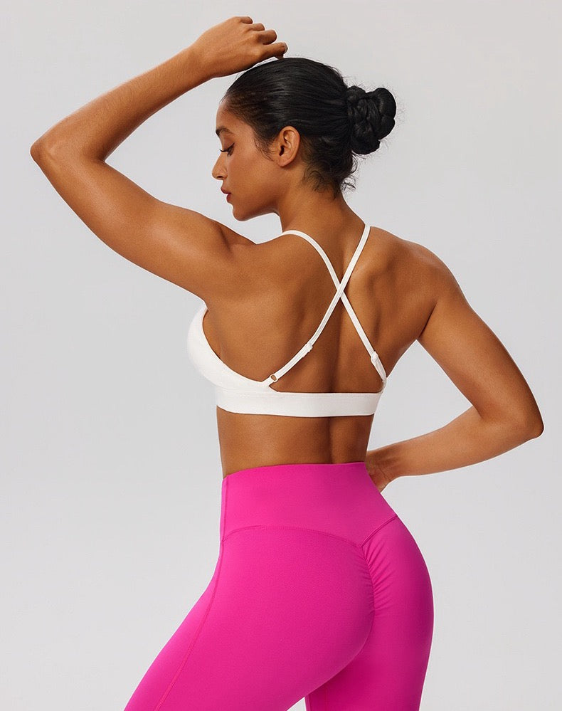strappy back gym bra