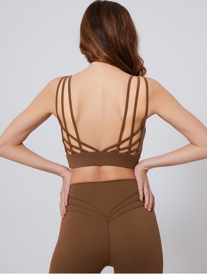 strappy back sports bra