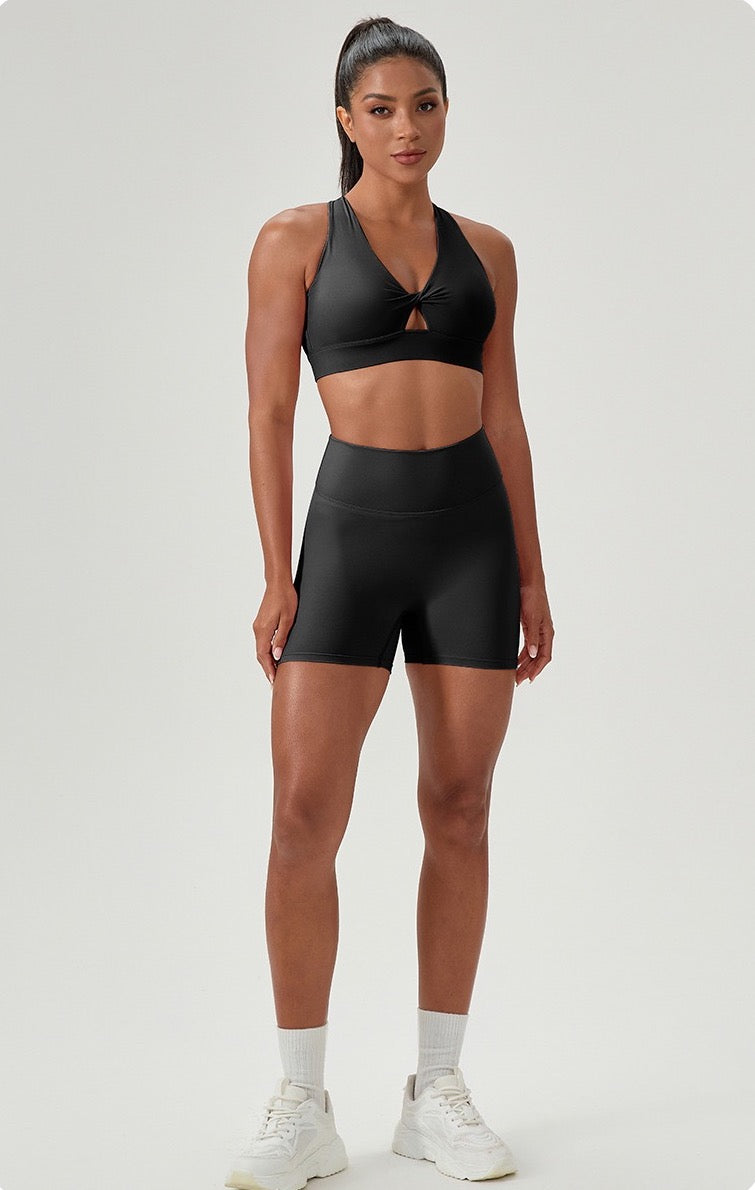 strappy back sports bra with cups