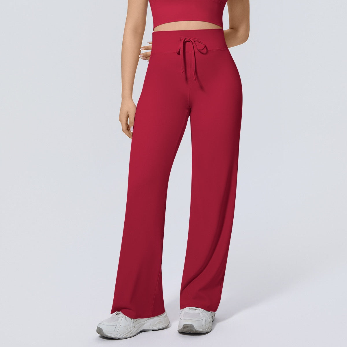 streetwear yoga pants red colour