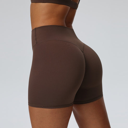 stretchy fitness shorts brown