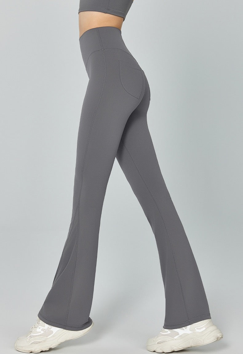 stretchy flared fitness leggings